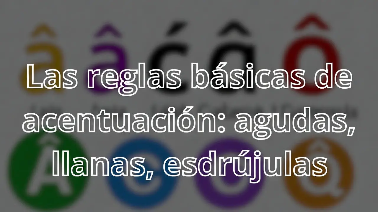 Las reglas básicas de acentuación: agudas, llanas, esdrújulas