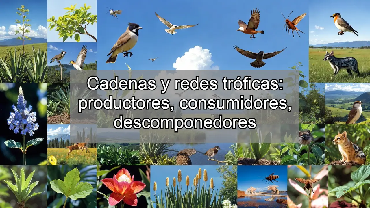 Cadenas y redes tróficas: productores, consumidores, descomponedores