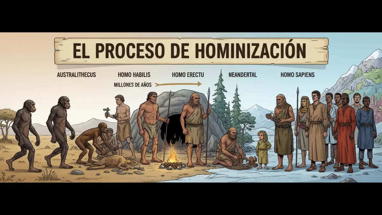El proceso de hominización: de los australopitecos al Homo Sapiens