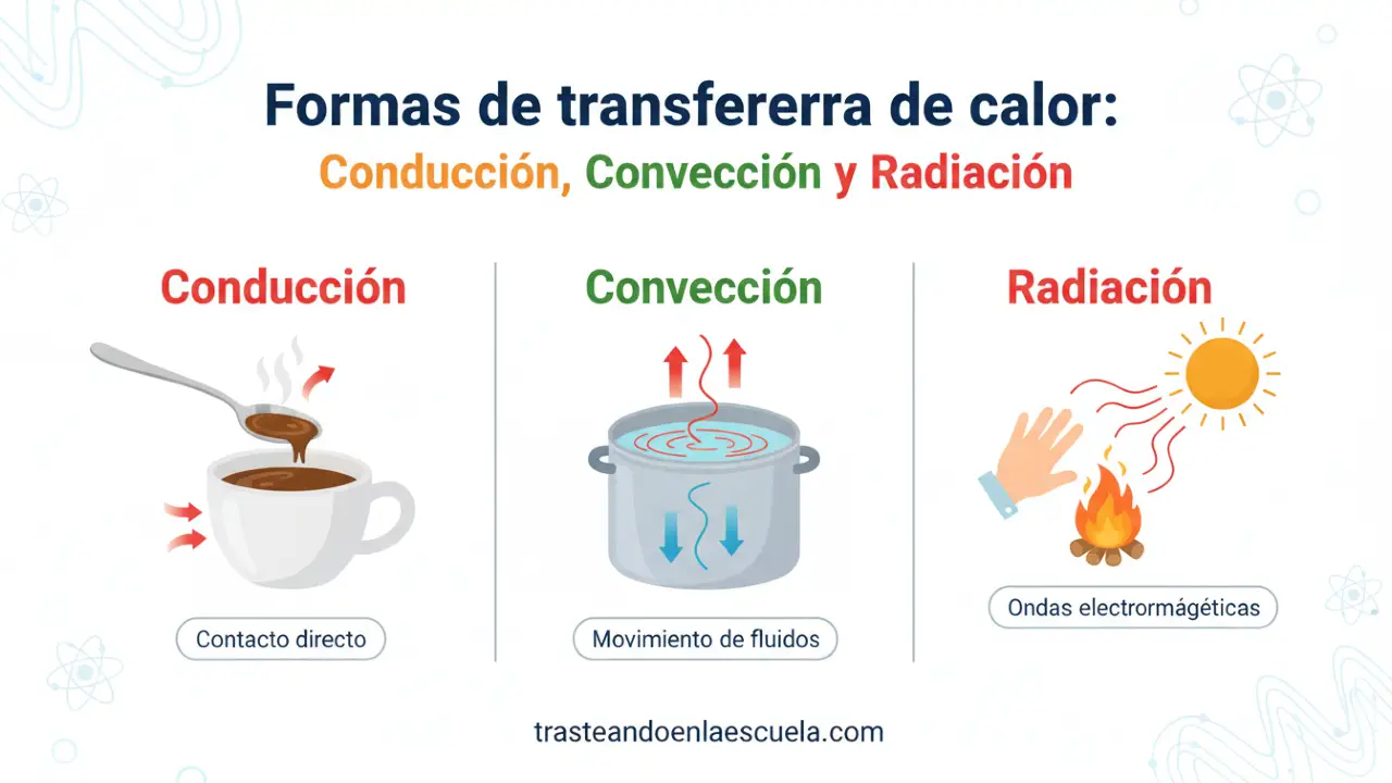 Formas de transferencia de calor: Conducción, Convección y Radiación