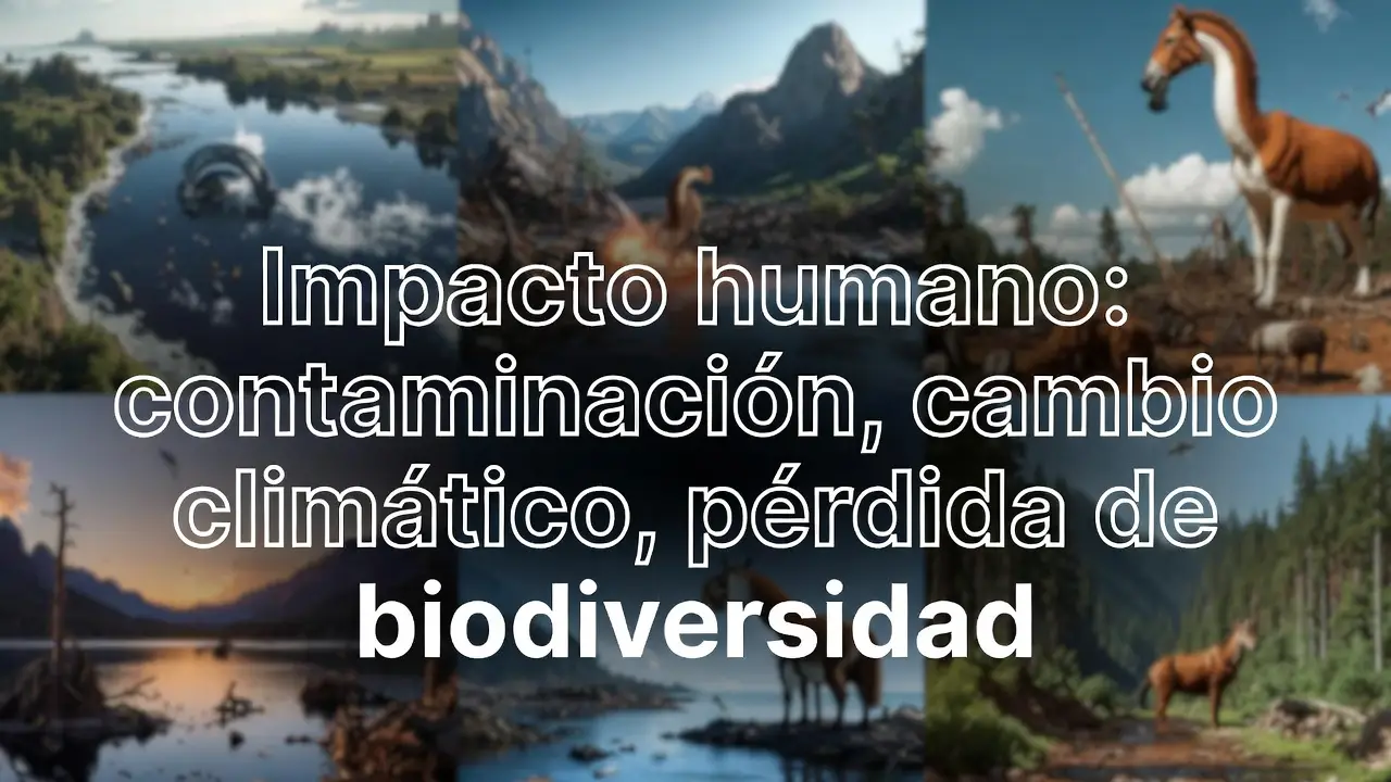 Impacto humano: contaminación, cambio climático, pérdida de biodiversidad