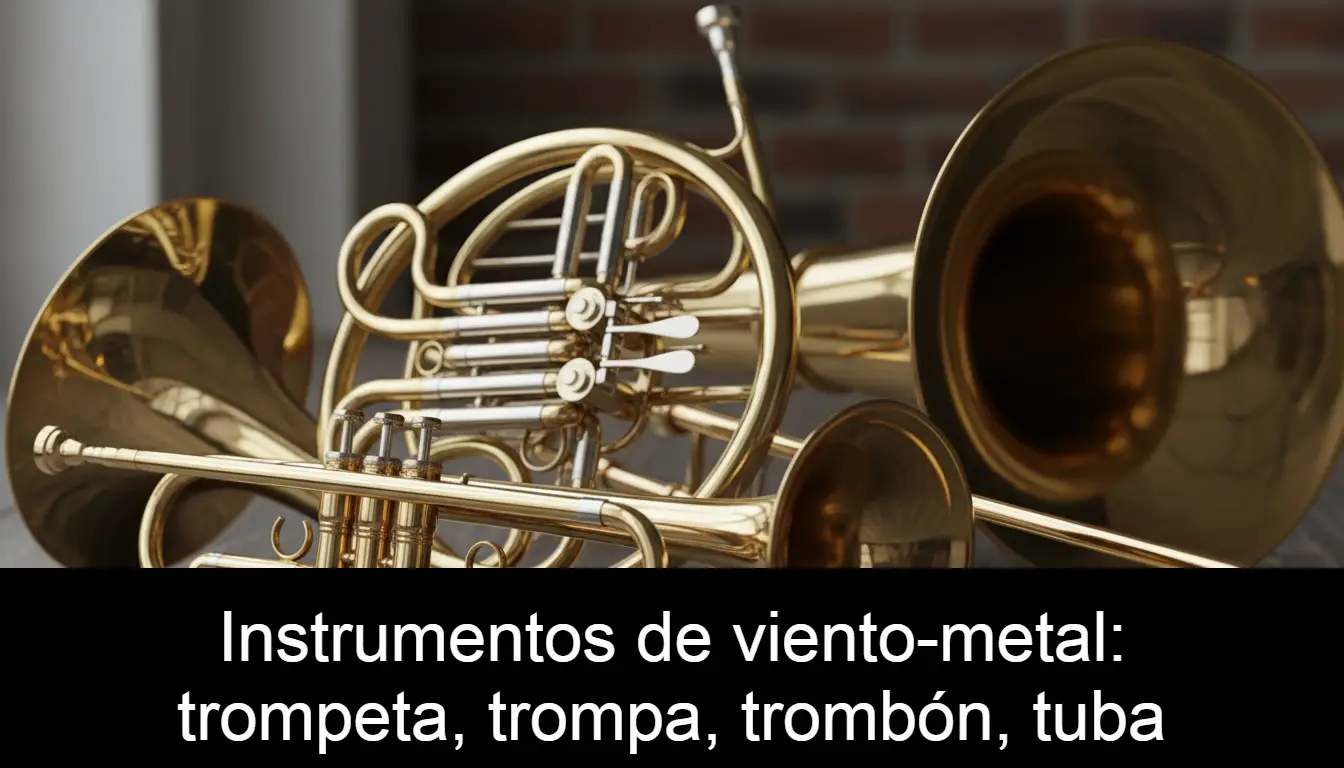 Instrumentos de viento-metal: trompeta, trompa, trombón, tuba