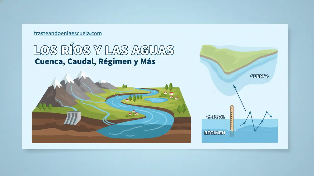 Los ríos y las aguas: cuenca, caudal, régimen y más