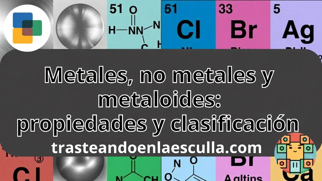 Metales, no metales y metaloides: propiedades y clasificación