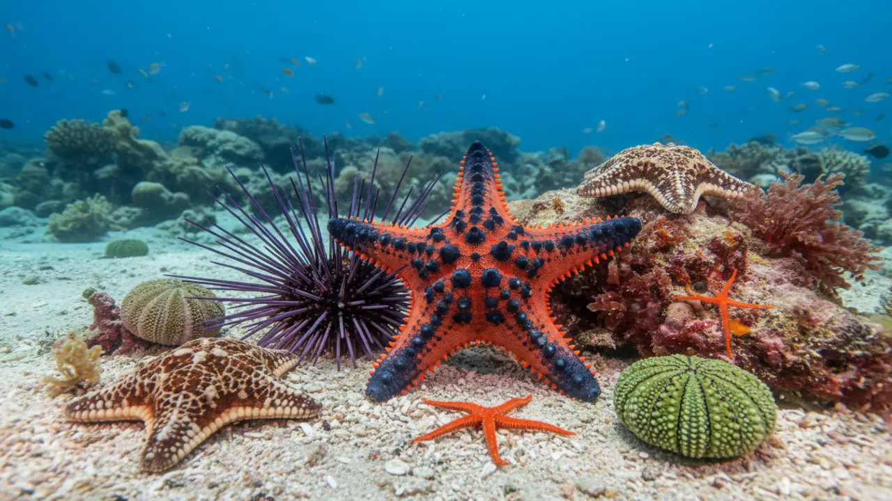 Equinodermos: estrellas de mar y erizos