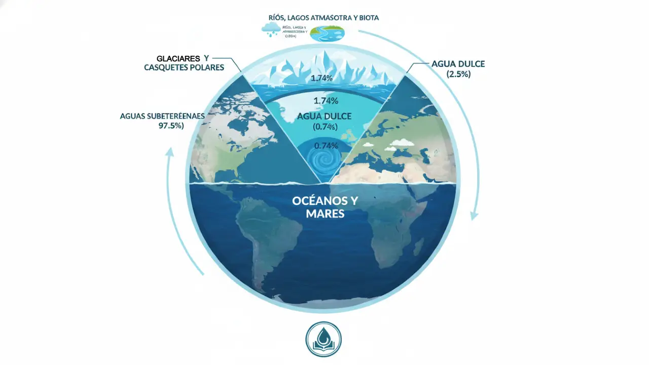 La hidrosfera: distribución del agua en la Tierra