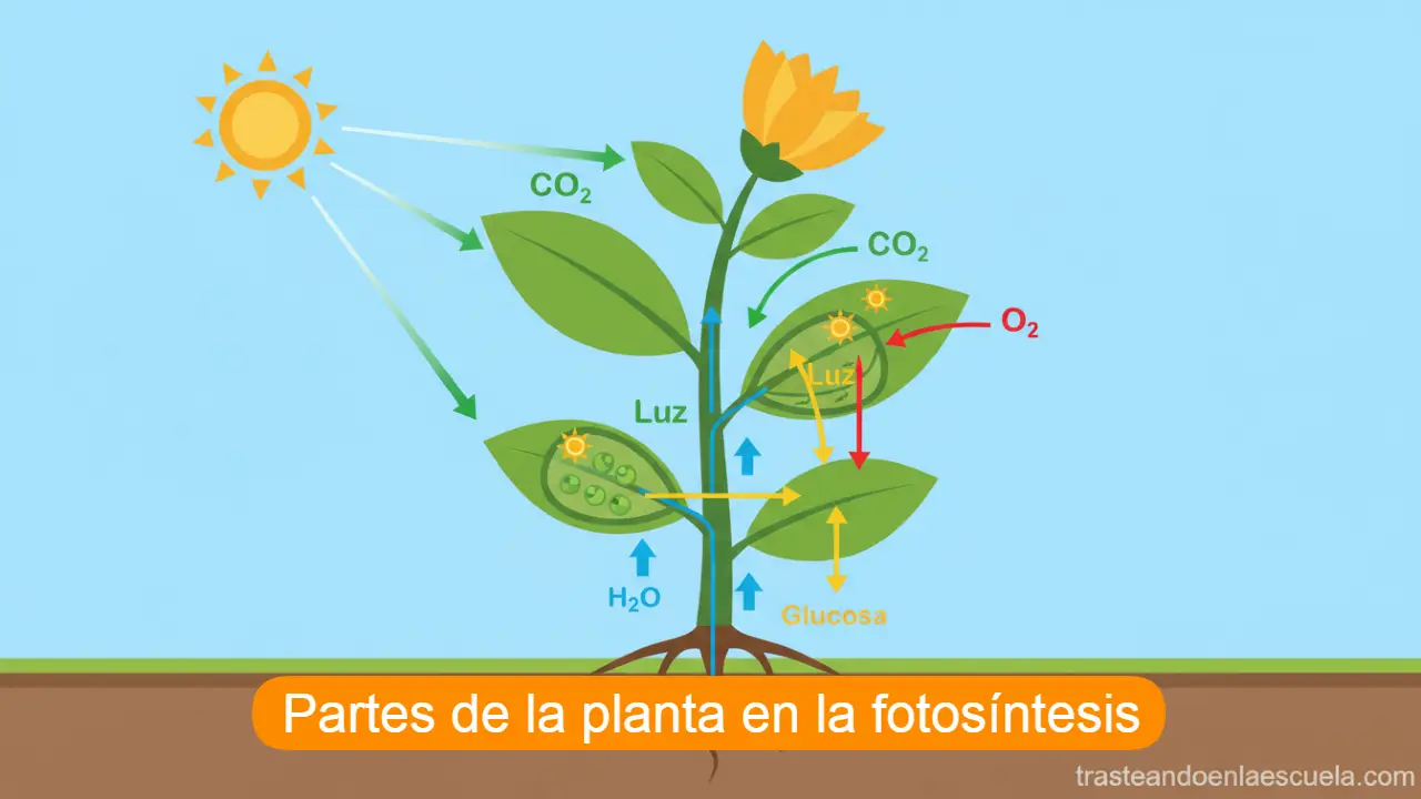Partes de la planta en la fotosíntesis