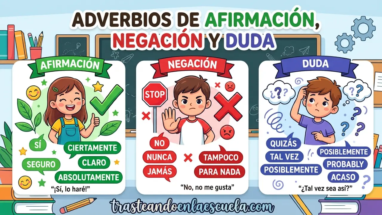 Adverbios de afirmación, negación y duda