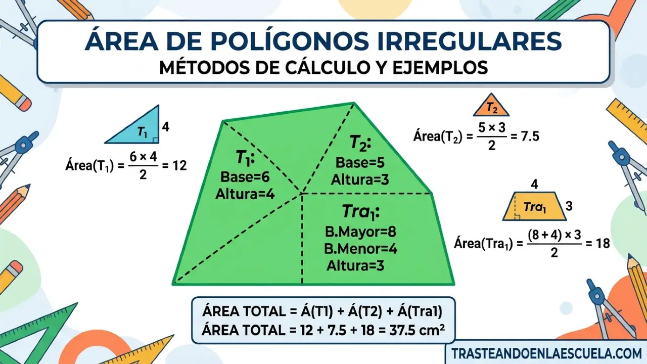 Área de polígonos irregulares: métodos de cálculo y ejemplos