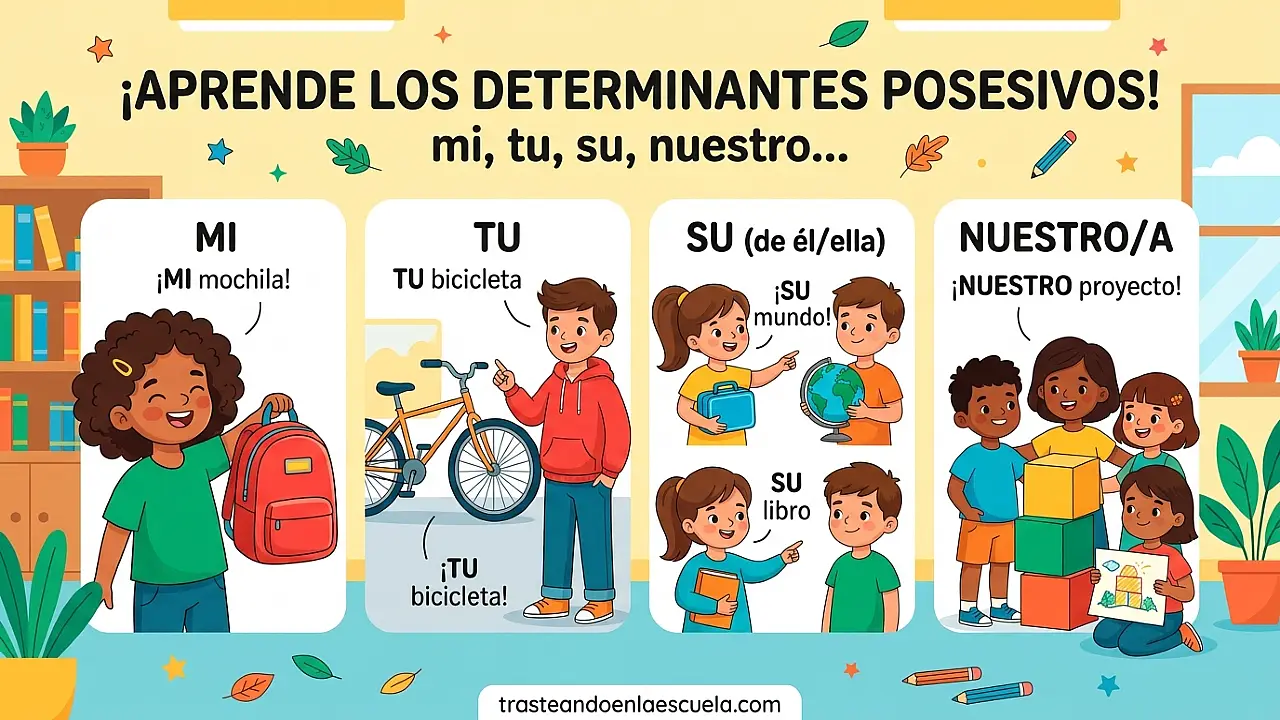 Determinantes posesivos: mi, tu, su, nuestro