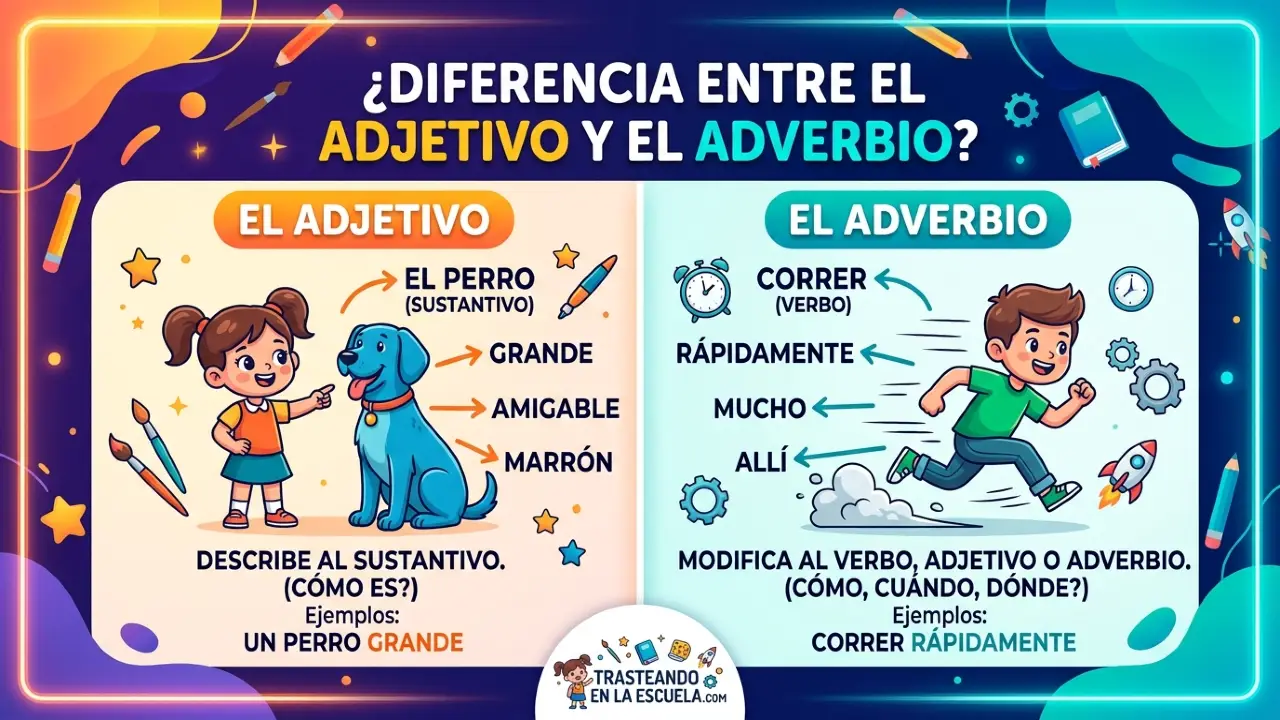 Diferencia entre adjetivo y adverbio