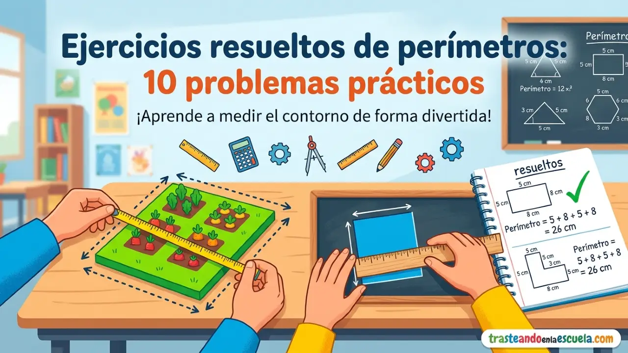 Ejercicios resueltos de perímetros: 10 problemas prácticos