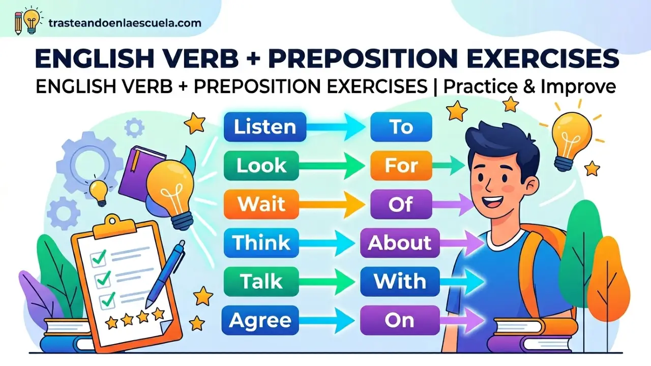 Ejercicios verbos + preposiciones en inglés