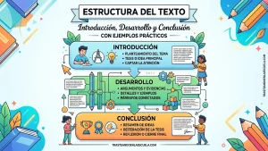 Estructura de un texto: introducción, desarrollo y conclusión con ejemplos