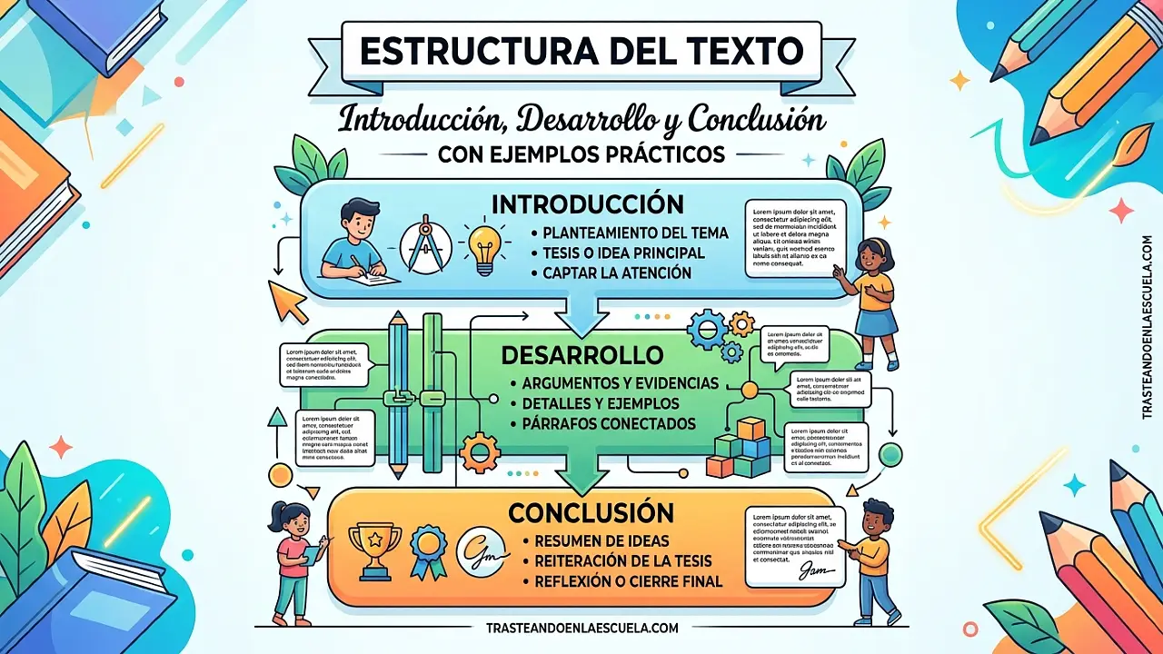 Estructura de un texto: introducción, desarrollo y conclusión con ejemplos