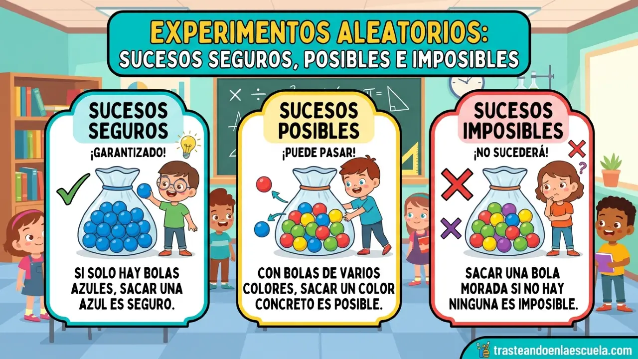 Experimentos aleatorios: sucesos seguros, posibles e imposibles