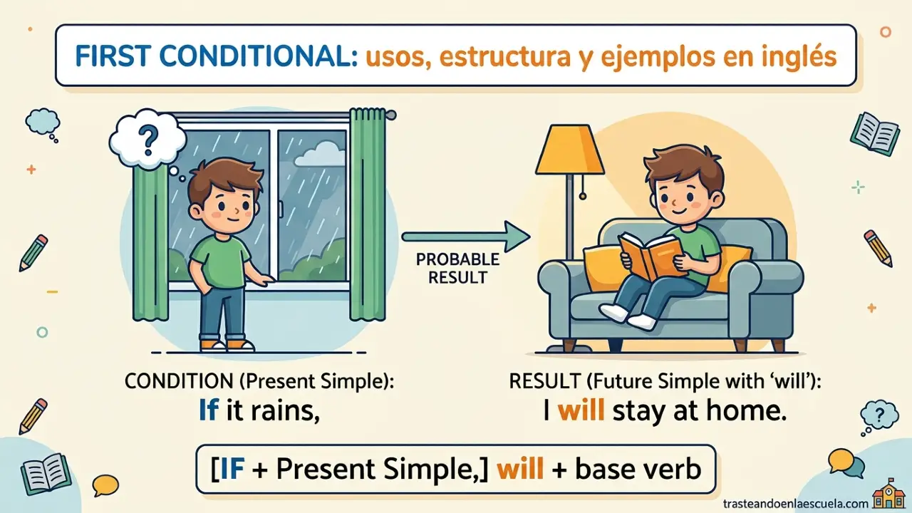 First Conditional: usos, estructura y ejemplos en inglés