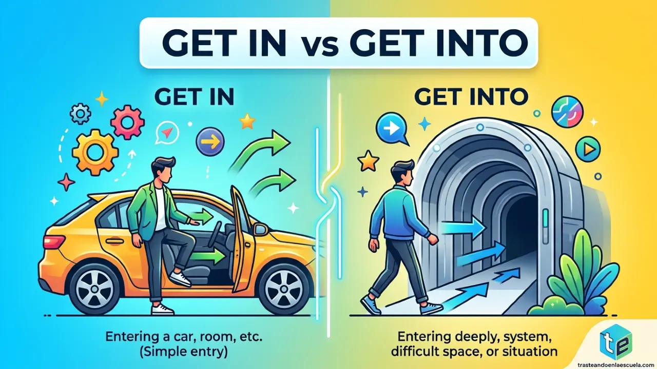 Get in vs get into: diferencias clave y cómo usarlos correctamente