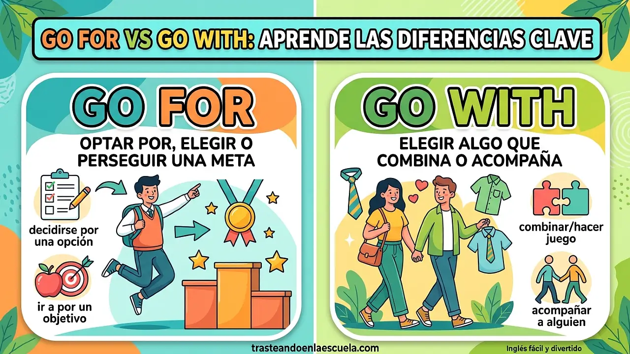 Go for vs go with: diferencias clave, usos y ejemplos