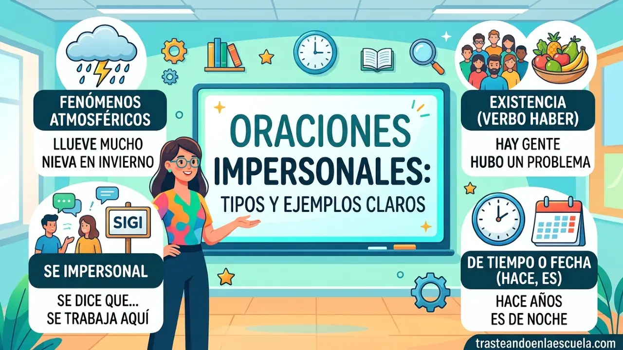 La oración impersonal: tipos y ejemplos claros