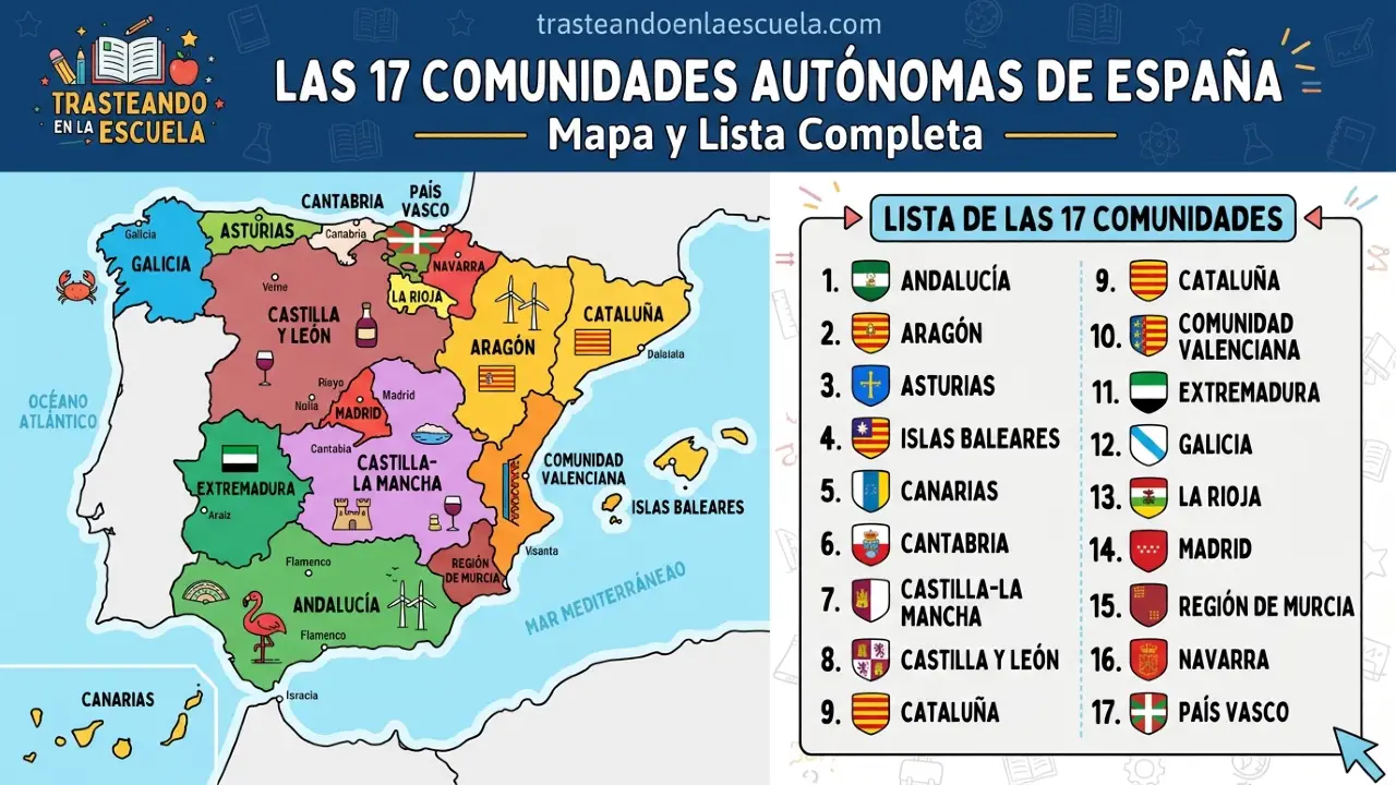 Las 17 comunidades autónomas de España: mapa y lista completa