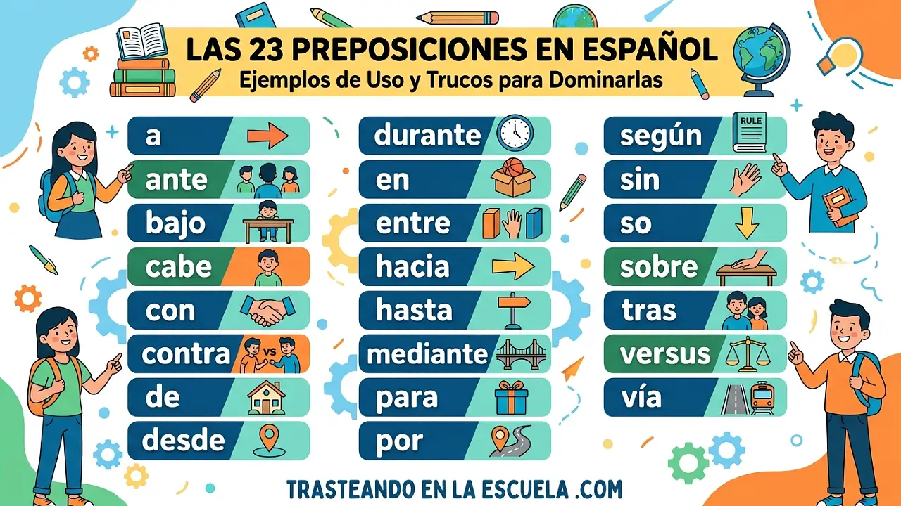 Las 23 preposiciones en español: ejemplos de uso y trucos para dominarlas