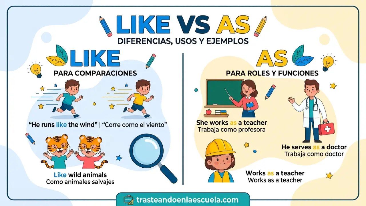 Like vs As: diferencias, usos y ejemplos