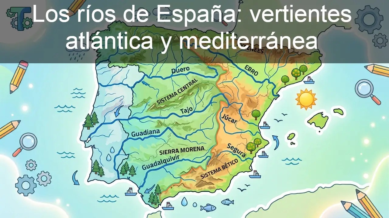 Los ríos de España: vertientes atlántica y mediterránea