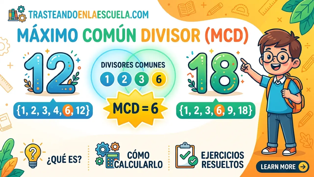 Máximo común divisor (mcd): qué es, cómo calcularlo y ejercicios resueltos