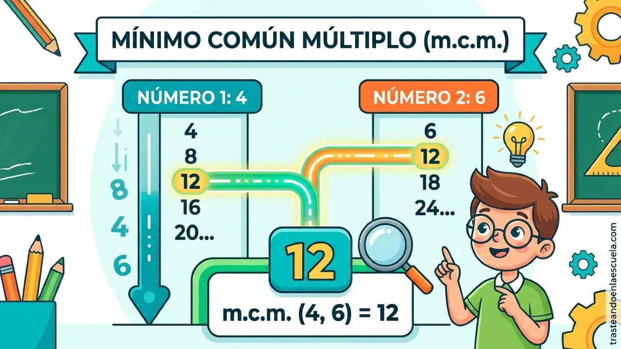 Mínimo común múltiplo (mcm): qué es, cómo calcularlo y ejercicios resueltos