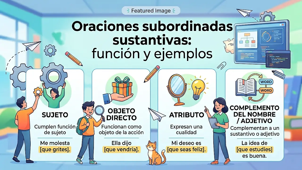 Oraciones subordinadas sustantivas: función y ejemplos