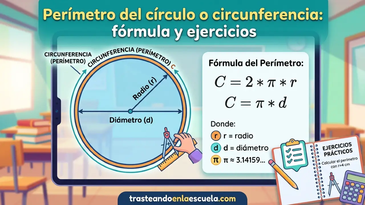 Perímetro del círculo o circunferencia: fórmula y ejercicios