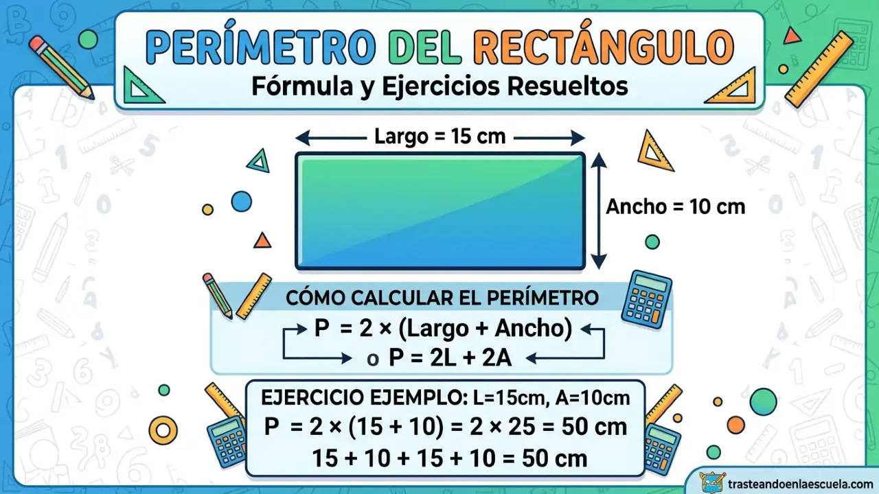 Perímetro del rectángulo: fórmula y ejercicios resueltos