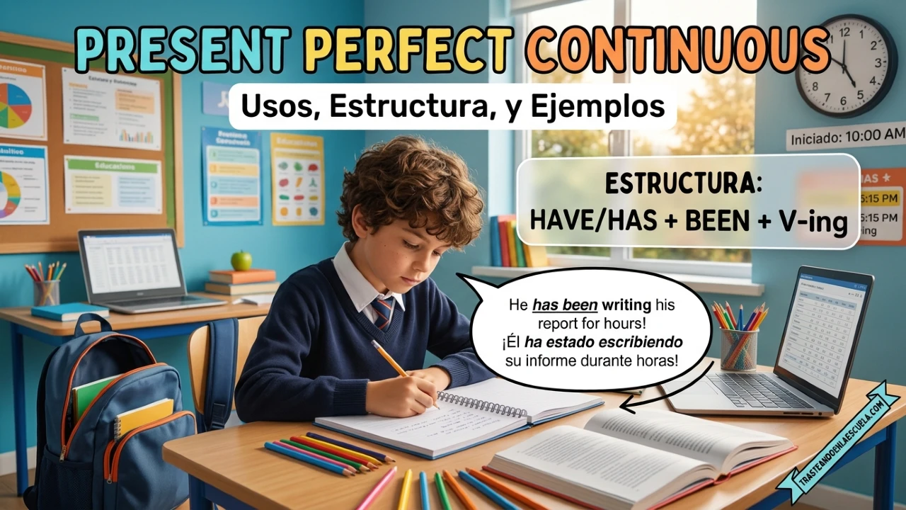 Present Perfect Continuous: usos, estructura y ejemplos