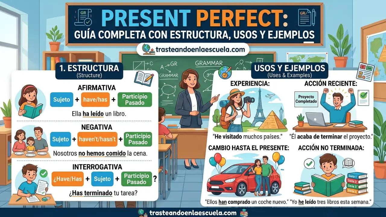 Present Perfect: guía completa con estructura, usos y ejemplos