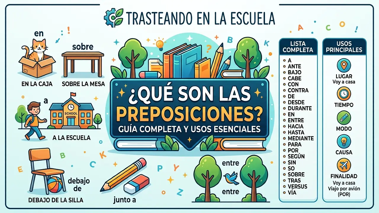 Qué son las preposiciones: lista completa y usos esenciales