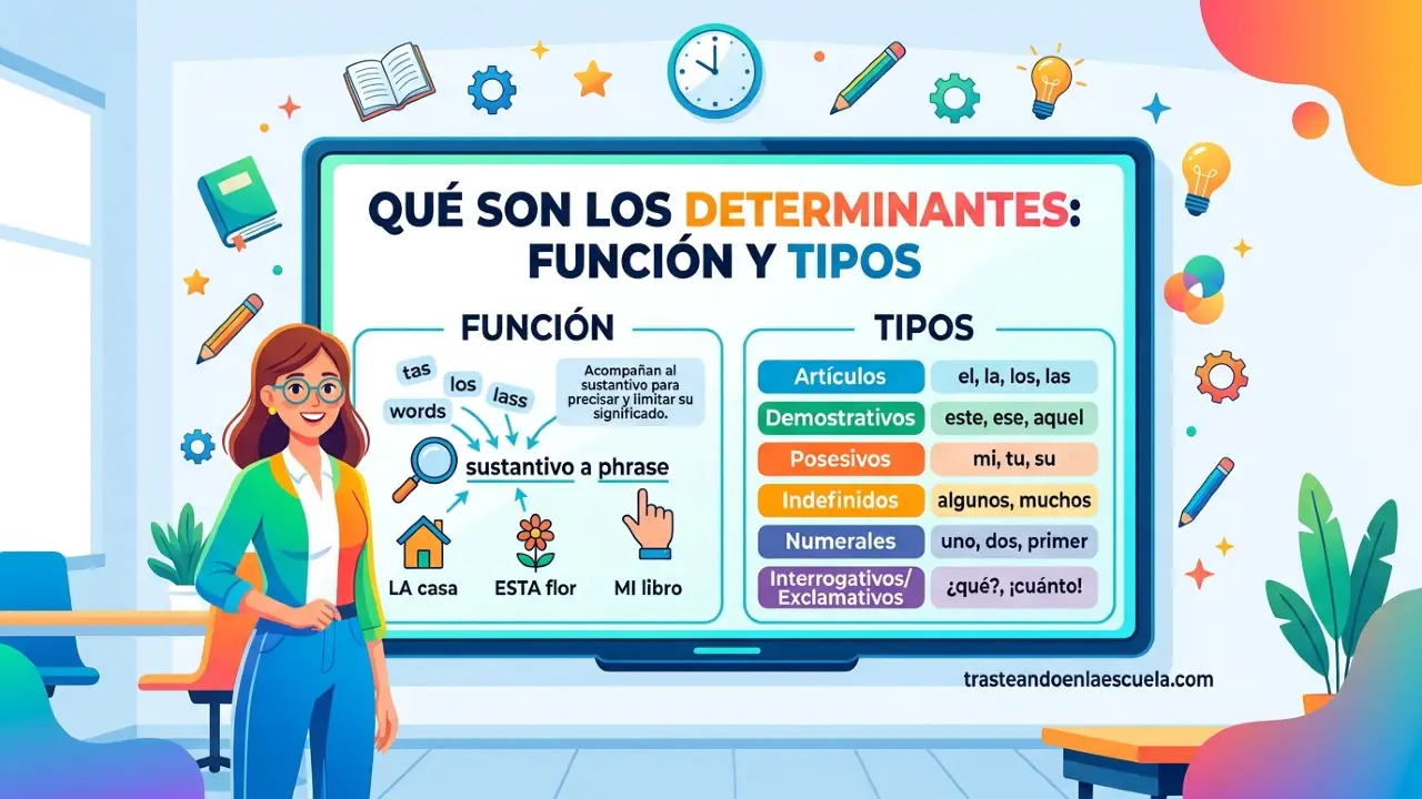 Qué son los determinantes: función y tipos