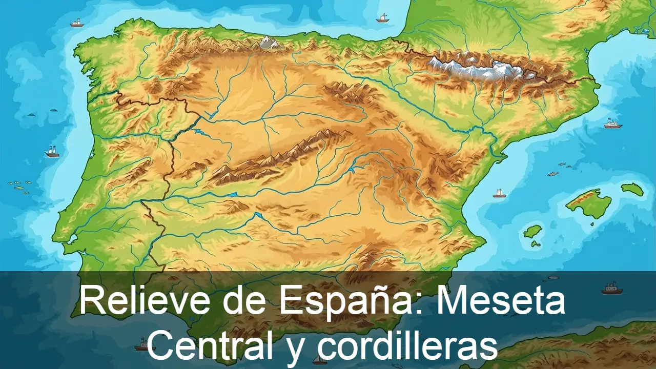 Relieve de España: Meseta Central y cordilleras