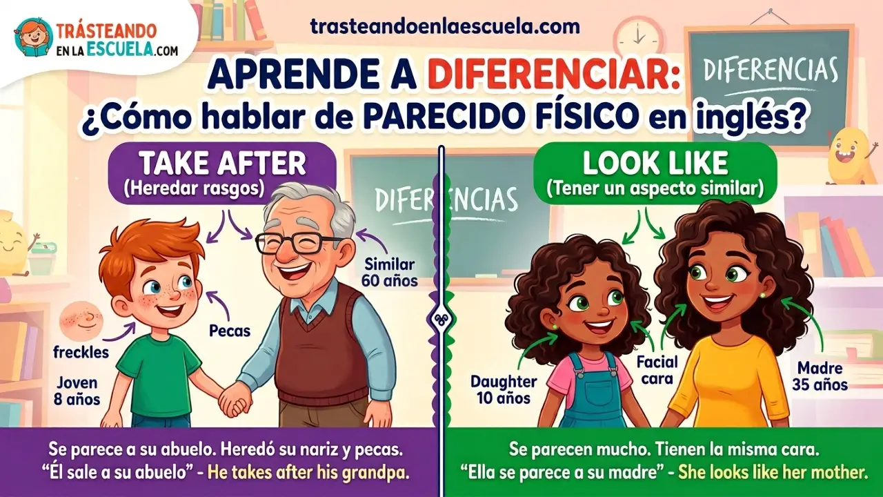 Take after vs look like: cómo hablar del parecido físico en inglés