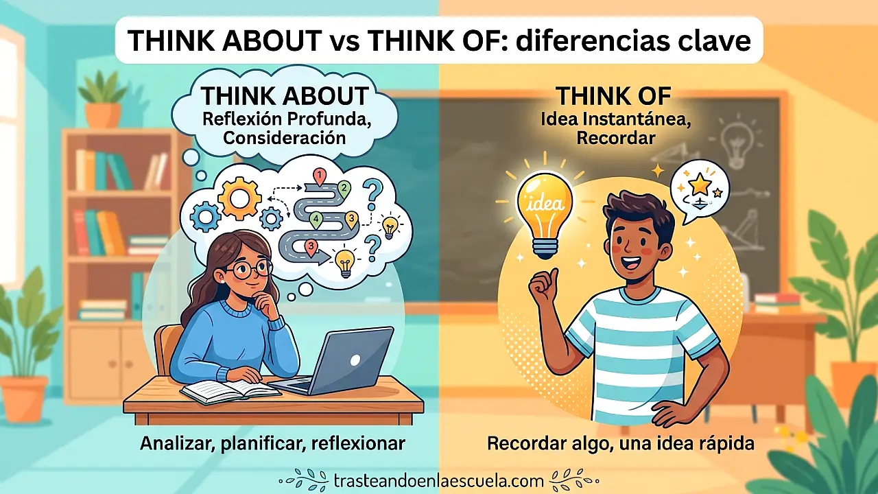 Think about vs think of: diferencias clave