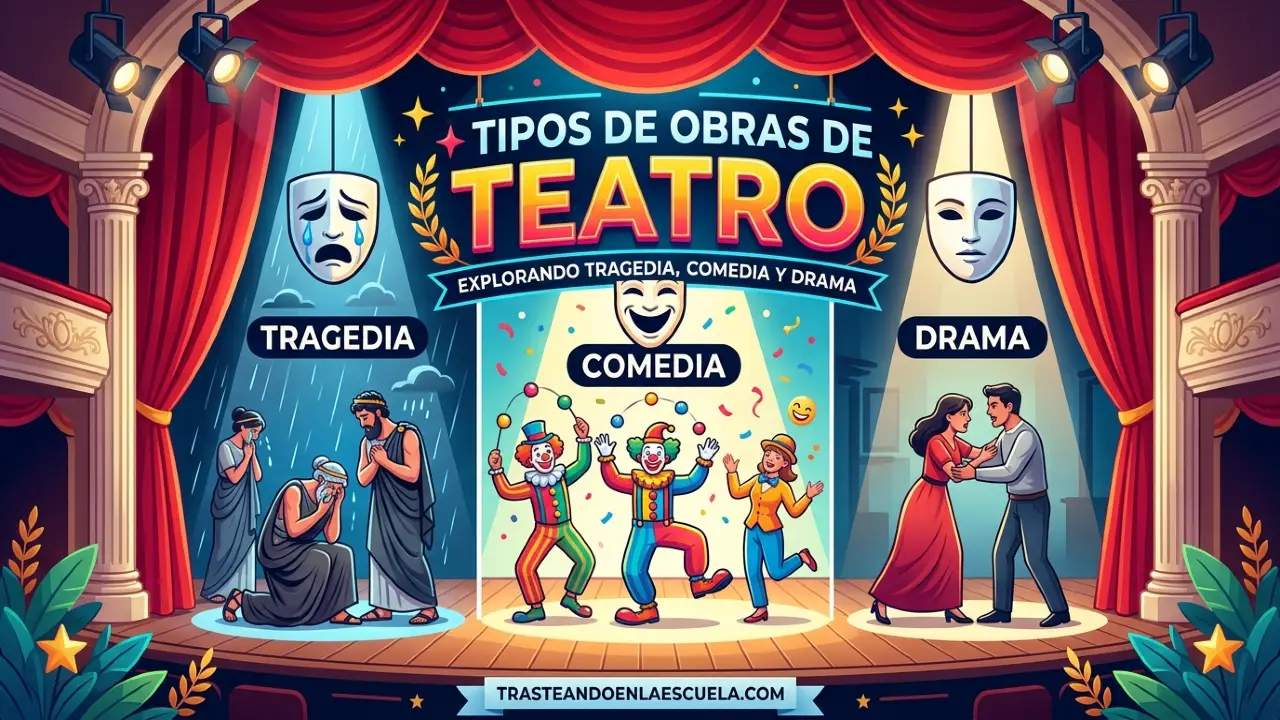 Tipos de obras teatrales: tragedia, comedia y drama