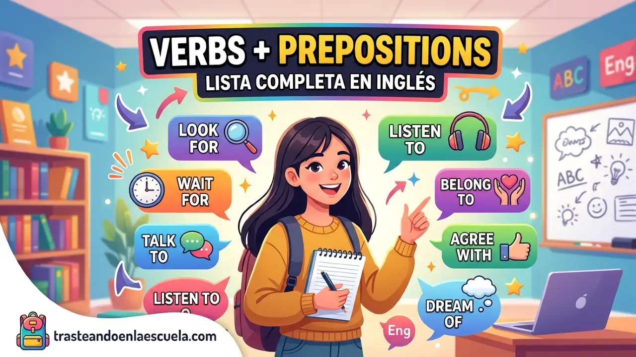 Verbs + Prepositions: lista completa en inglés