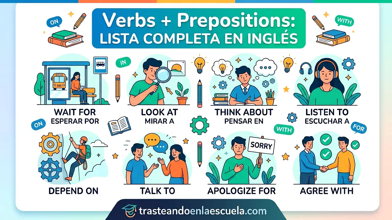 Verbs + Prepositions: lista completa en inglés