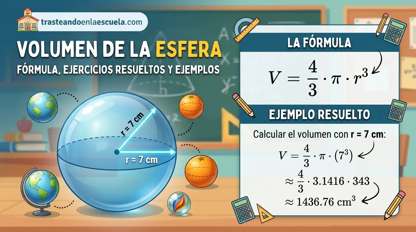 Volumen de la esfera: fórmula, ejercicios resueltos y ejemplos