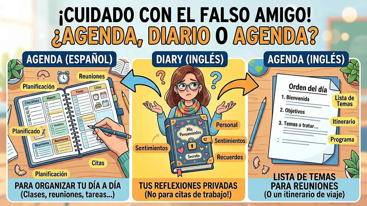 Agenda vs diary vs agenda: el falso amigo de la planificación