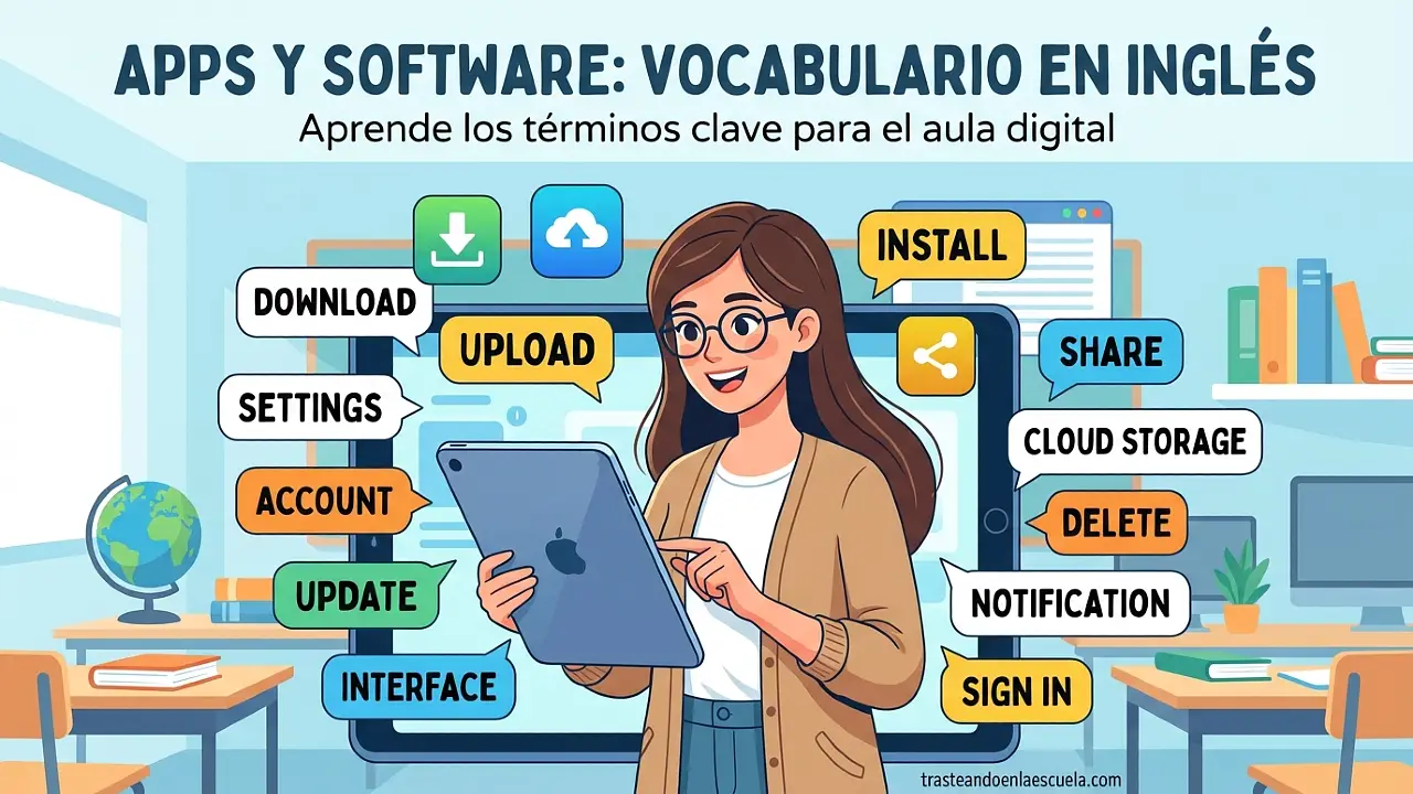 Apps and software: vocabulario de aplicaciones y software en inglés