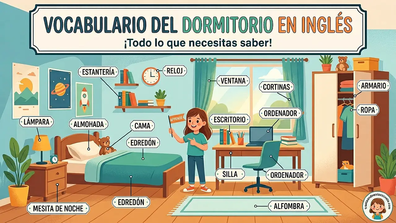 Bedroom: todo el vocabulario del dormitorio en inglés