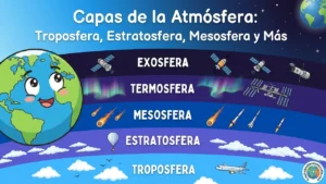 Capas de la atmósfera: troposfera, estratosfera, mesosfera y más