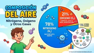 Composición del aire: nitrógeno, oxígeno y otros gases
