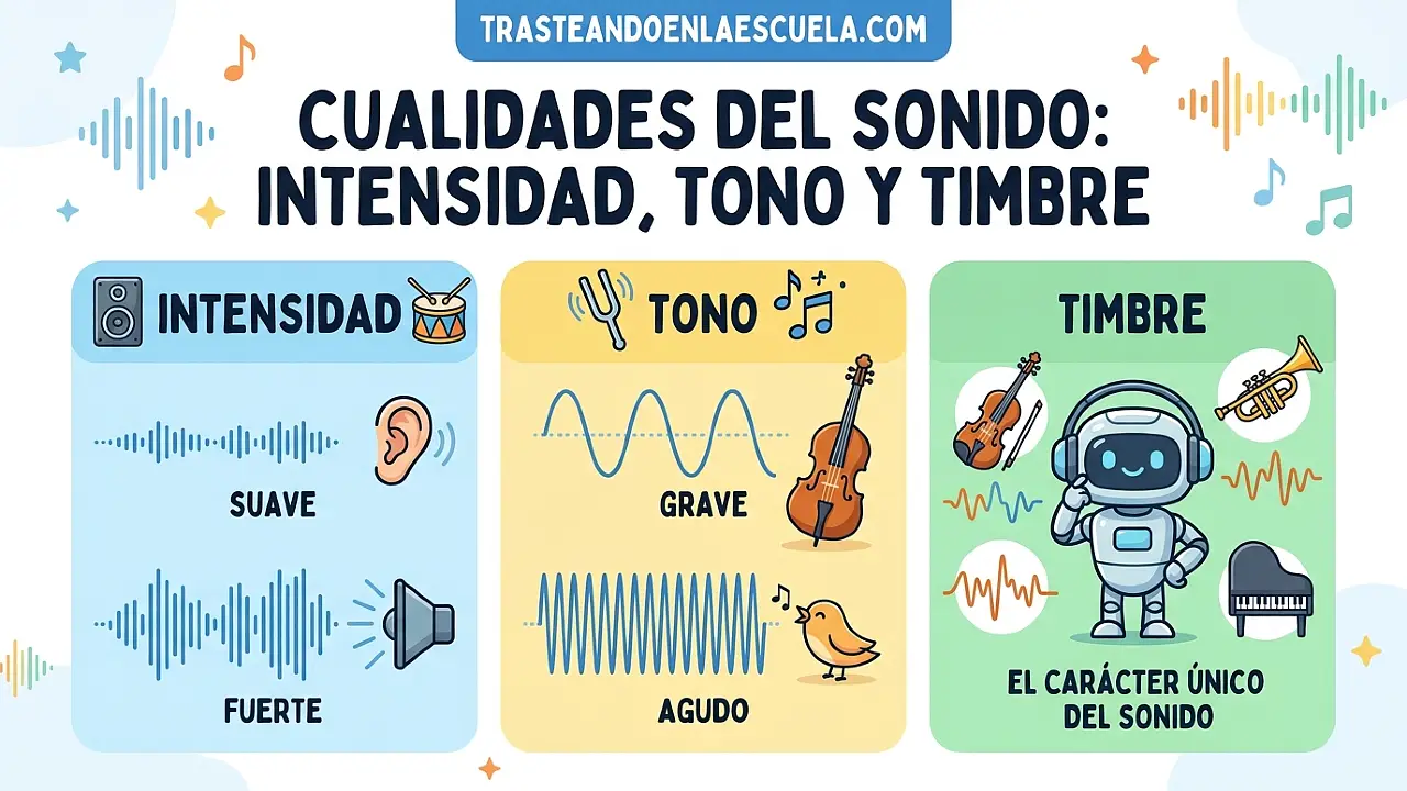 Cualidades del sonido: intensidad, tono y timbre